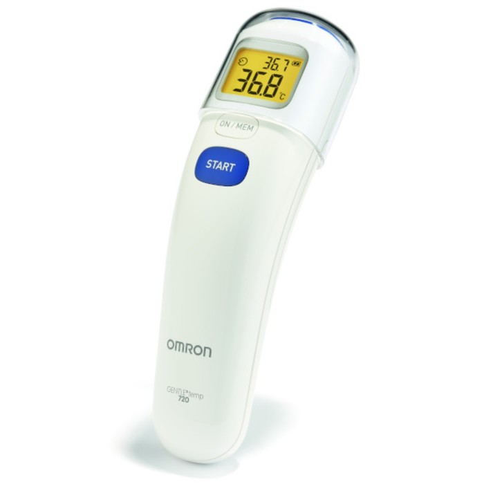 Термометр электронный OMRON Gentle Temp 720 (MC-720-E), инфракрасный, память, звуковой сигнал, белый термометр электронный b well wf 1000 инфракрасный лоб уши память звуковой сигнал