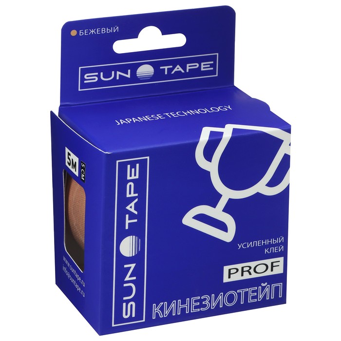 фото Кинезио тейп sun tape усиленной фиксации prof 5м*5см бежевый