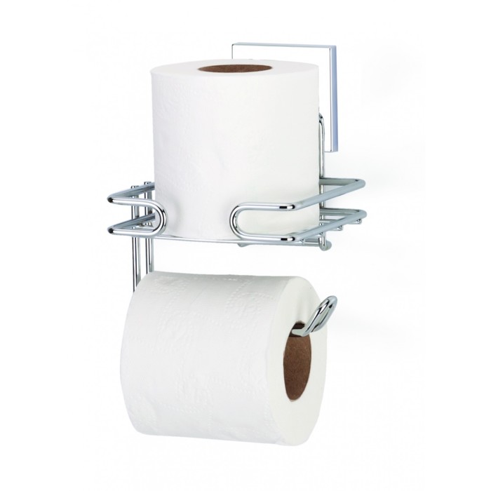 фото Держатель туалетной бумаги с запасным рулоном ef275 самоклеящийся, хром tekno-tel