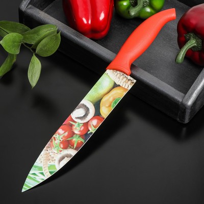 Нож с антиналипающим покрытием Доляна «Урожай» шеф, лезвие 20 см