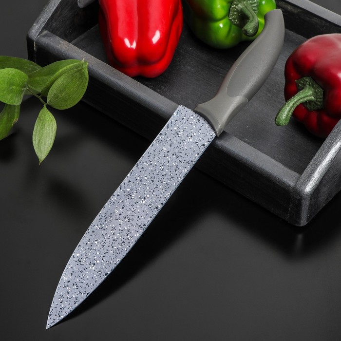 Нож с антиналипающим покрытием Доляна «Гранит», шеф, лезвие 20 см