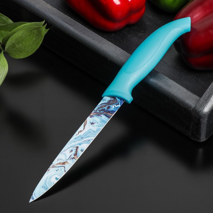 Нож кухонный с антиналипающим покрытием Доляна «Эпоксид», универсальный, лезвие 12,5 см