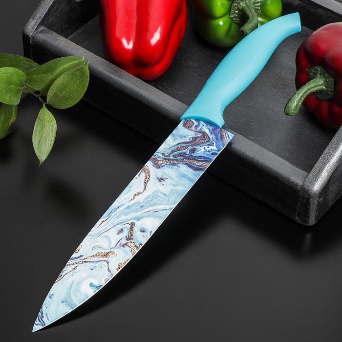 Нож кухонный с антиналипающим покрытием Доляна «Эпоксид», шеф, лезвие 20 см доляна нож шеф bull лезвие 20 5 см цвет красный