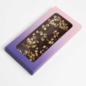 Коробка для шоколада, кондитерская упаковка, «Градиент», с окном, 17,3 х 8,8 х 1,5 см