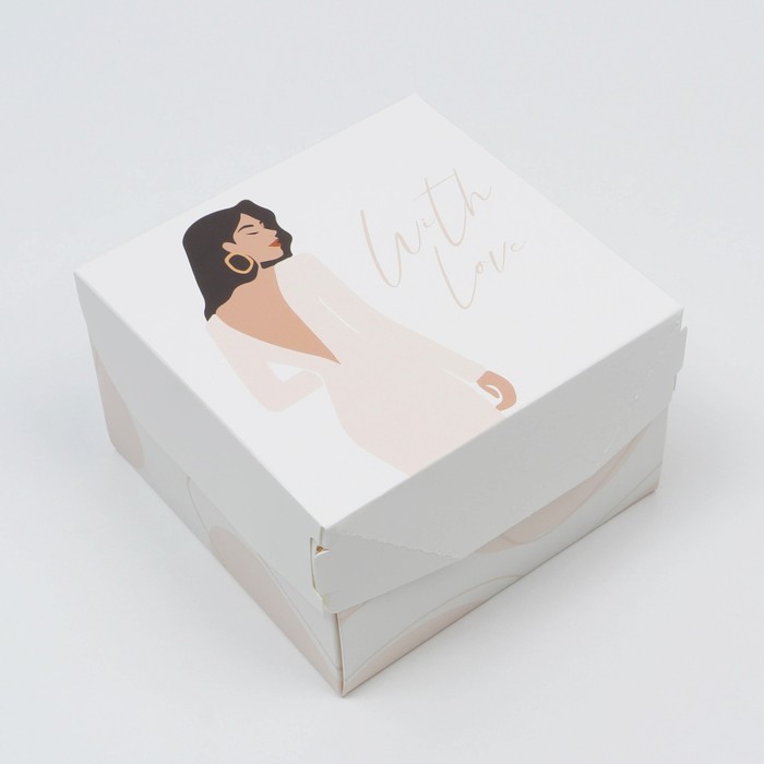 Коробка подарочная складная, упаковка, «С любовью», 12 х 8 х 12 см