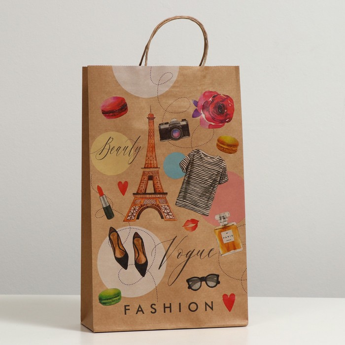 

Пакет подарочный "Мода в Париже", крафт, 40.5 x 24.8 x 9 см