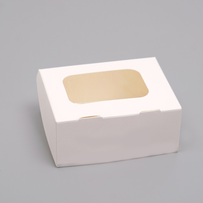 Коробка складная, с окном, белая, 9 х 7 х 4 см