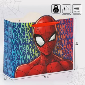 Пакет подарочный, 40х31х11.5 см, Человек-паук