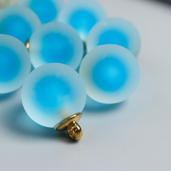 фото Подвеска для творчества акрил "шар" матовый голубой 2,1х1,6 см арт узор