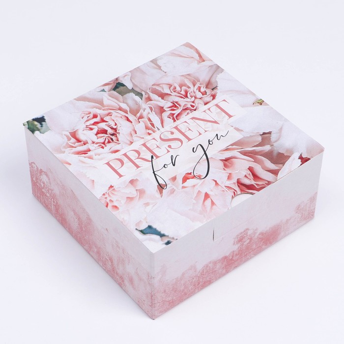 Коробка подарочная сборная, упаковка, «Present», 15 х 15 х 7 см коробка сборная 8 марта 15 х 15 х 7 см