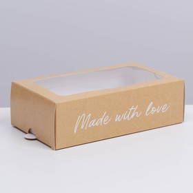 Коробка кондитерская складная, упаковка «Made with love», 18 х 10,5 х 5,5 см