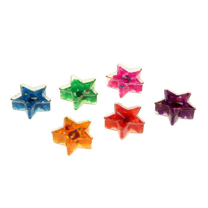 Свеча гелевая "Звезда", цвета МИКС