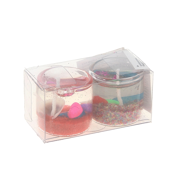 Свечи гелевые (набор 2 шт) "Ракушки", цвета МИКС