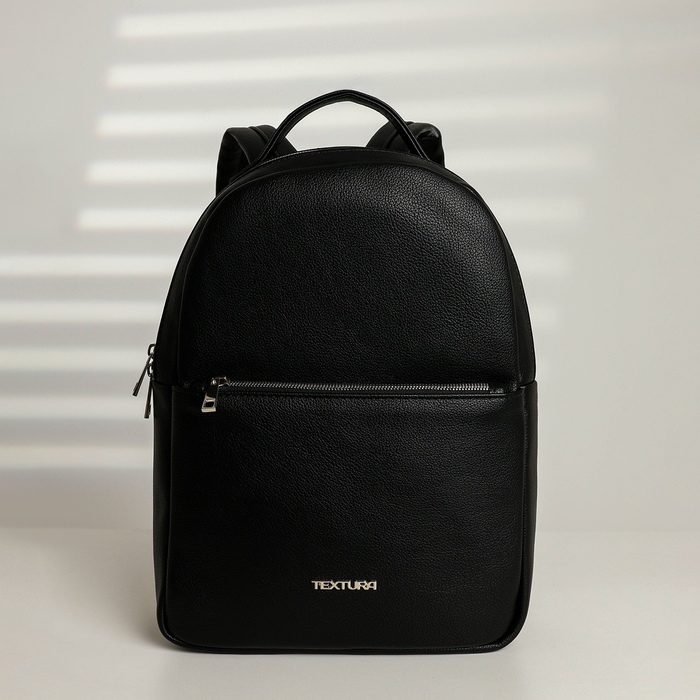фото Сумка- рюкзак, отдел на молнии, наружный карман, цвет чёрный textura