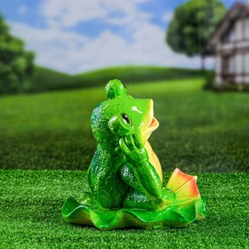 

Садовая фигура "Лягушка на кувшинке" зеленая, 23х25см