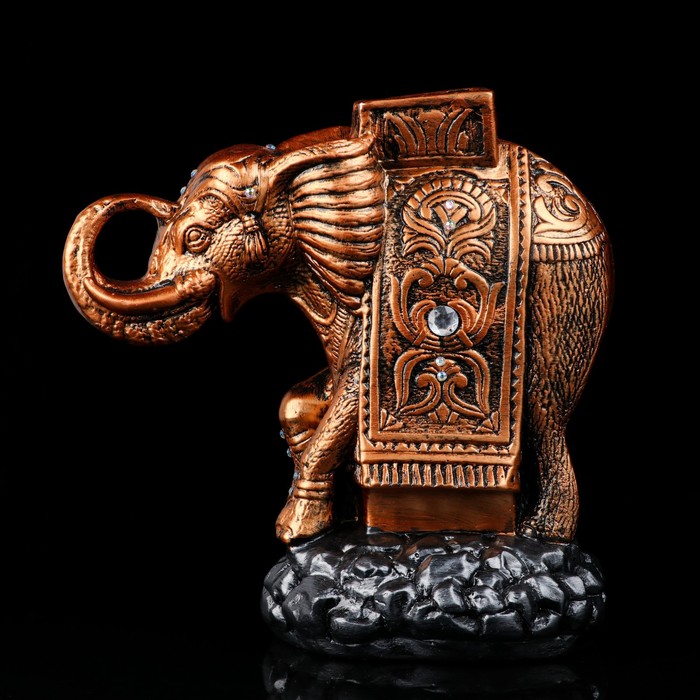 Статуэтка "Слон на камнях", бронза, 25 см