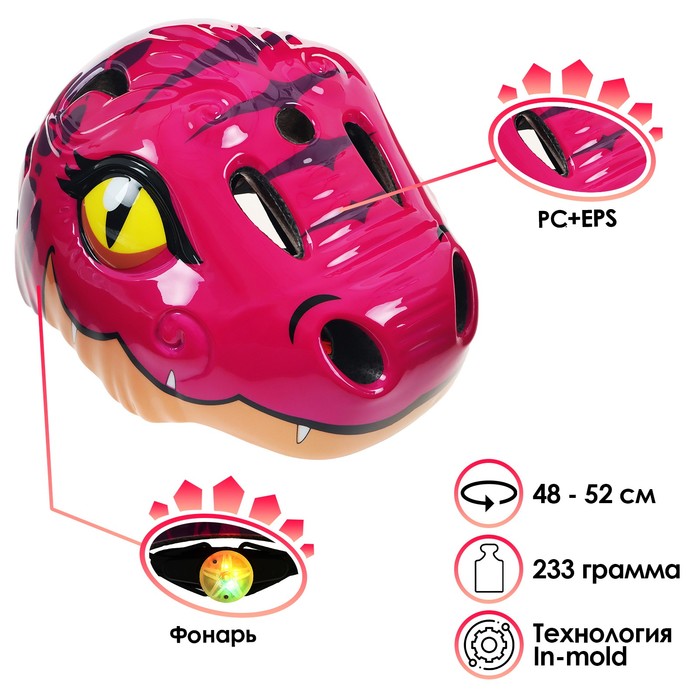 фото Детский велосипедный шлем, размер 48-52cm, ad026-m5005, цвет розовый