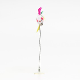 Дразнилка на прозрачной присоске 'Мышка', 18 см, микс цветов Ош