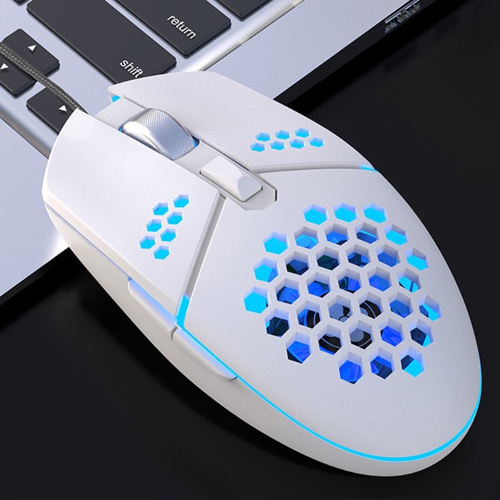 Мышь G25 MB-13 игровая оптическая с вентилятором 2400 dpi подсветка 15 м USB белая 97900₽