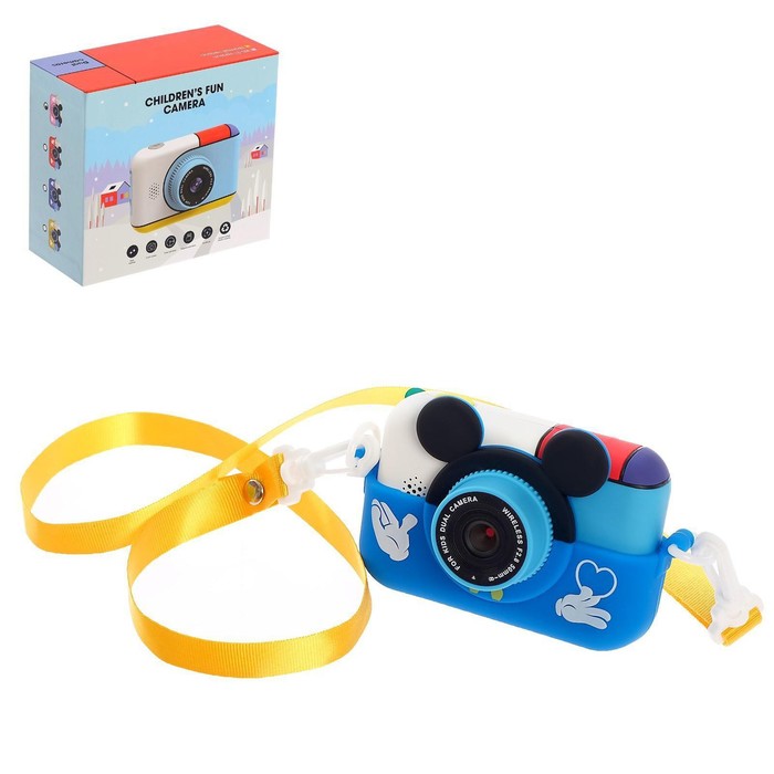 Детский фотоаппарат «Микки», с режимом съёмки видео, русифицированный, синий