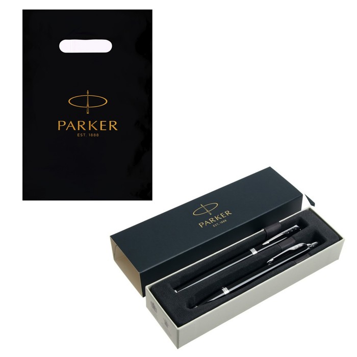 фото Набор parker im core fk221 black ct, ручка перьевая, ручка шариковая, подарочная коробка, в подарочном пакете