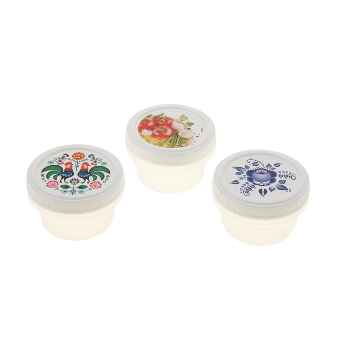 Контейнер пищевой 300 мл круглый с завинчивающейся крышкой "Танго", цвет МИКС