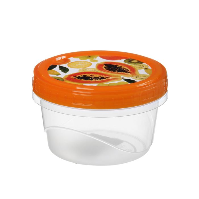 Контейнер пищевой 400 мл круглый с завинчивающейся крышкой "Танго", цвет МИКС