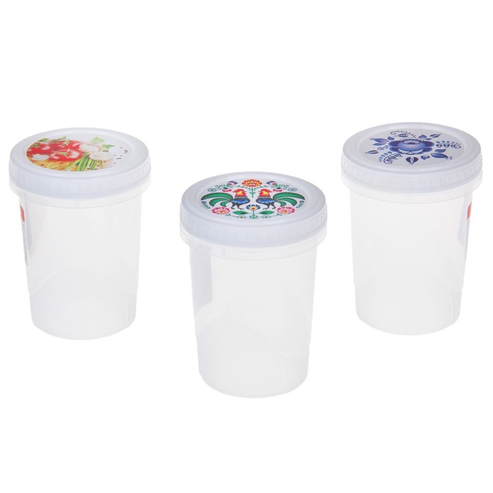 Контейнер пищевой 600 мл круглый с завинчивающейся крышкой "Танго", цвет МИКС