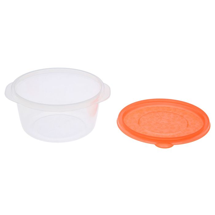Контейнер пищевой 440 мл круглый "Арт-деко", цвет оранжевый
