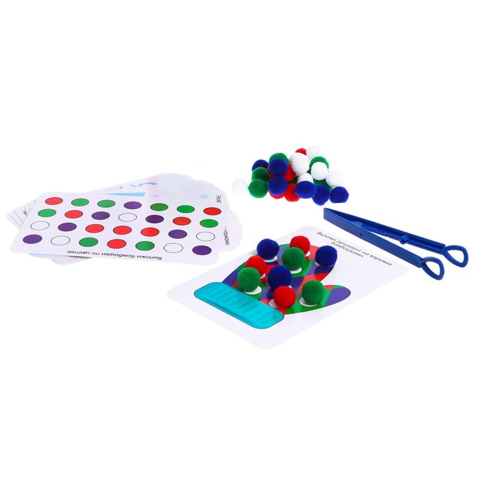 Развивающий набор «Цветные бомбошки. Новогодние задания», в пакете iq zabiaka развивающий сортер цветные бомбошки