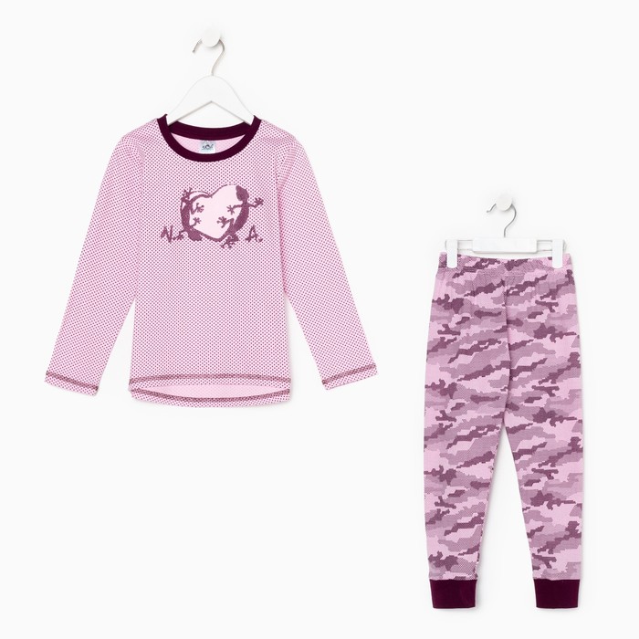 Пижама для девочки, цвет розовый, рост 110-116