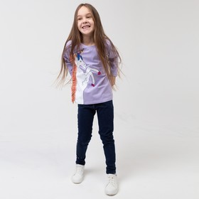 

Лонгслив для девочки, цвет сиреневый, рост 128 см