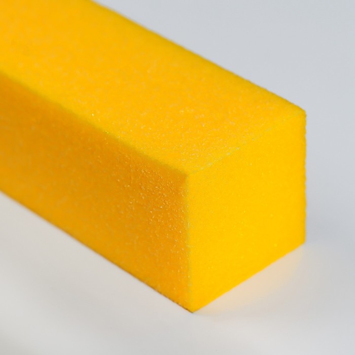 Баф наждачный для ногтей «Beautiful», четырёхсторонний, в картонной коробке, 9 × 2 × 2 см, цвет жёлтый
