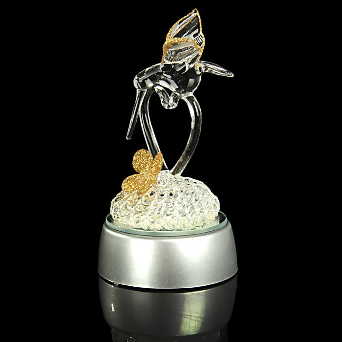 Сувенир "Две птички на сердце на кружеве" световой