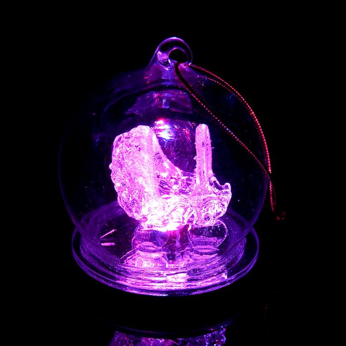 Сувенир "Коляска розовая в шаре" световой