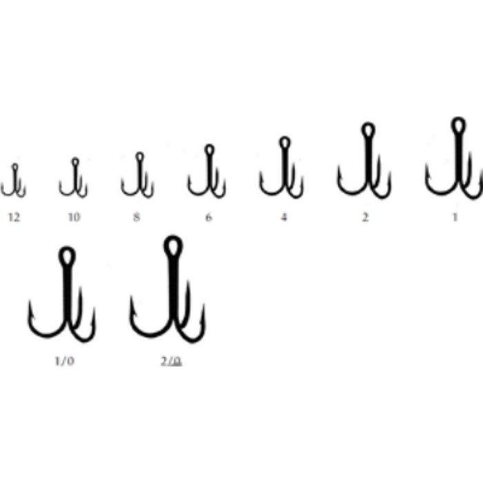 фото Крючок "fudo" treble 301 №12 nk (5400) (9шт)