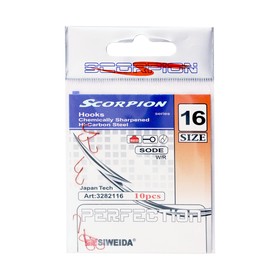 

Крючок SIWEIDA "SCORPION" SODE №16RED W/R (10шт.)