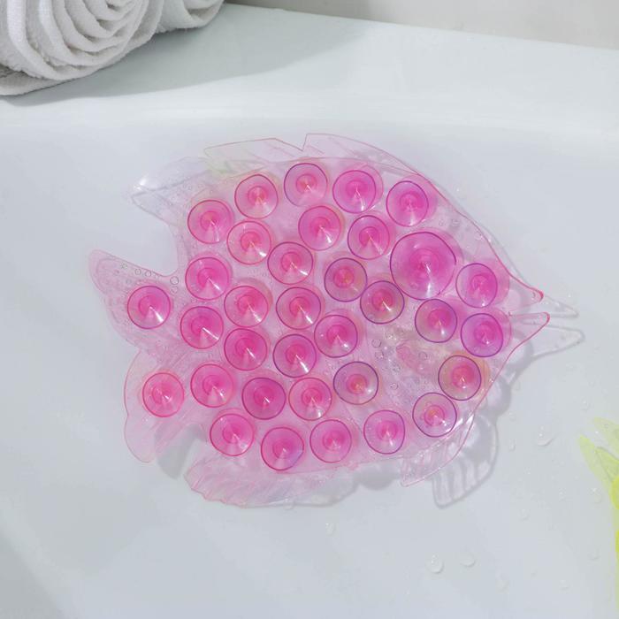 фото Мини-коврик для ванны «рыбка», 11,5×9 см, цвет микс