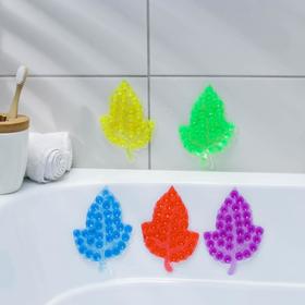 Мини-коврик для ванны «Кленовый лист», 9×13,5 см, цвет МИКС Ош