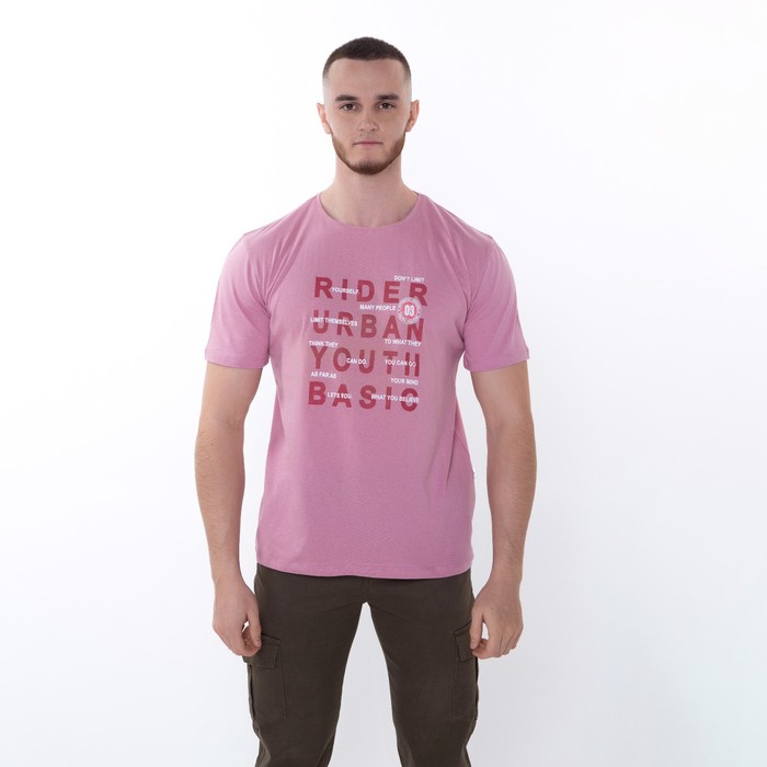 фото Футболка мужская, цвет розовый, размер 44 ohana market