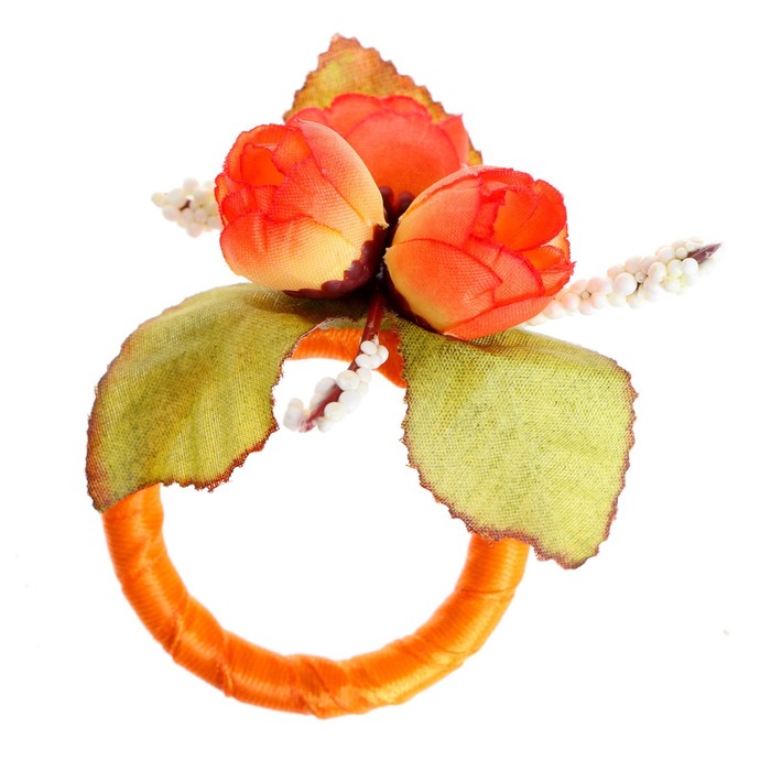 Кольцо для салфеток "Букет" цвет оранжевый