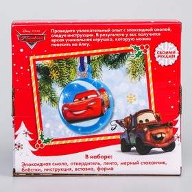 

Набор для творчества с эпоксидной смолой "Молния Маккуин", Елочная игрушка, Тачки