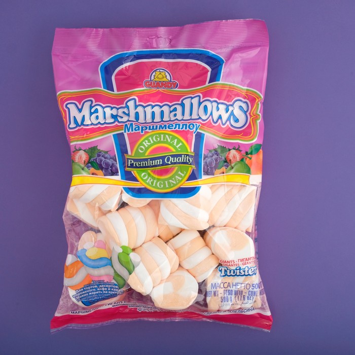 

Маршмеллоу Guandy «Гигант» косички, апельсиновый вкус, 500 г