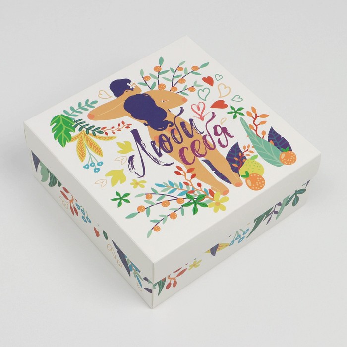 Коробка подарочная складная, упаковка, «Тропики», 17 х 17 х 7 см