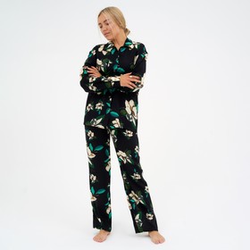 

Комплект женский (рубашка, брюки) KAFTAN "Листья" р. 44-46, синий