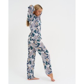 

Пижама женская (рубашка и брюки) KAFTAN "Тропики" размер 40-42, цвет белый