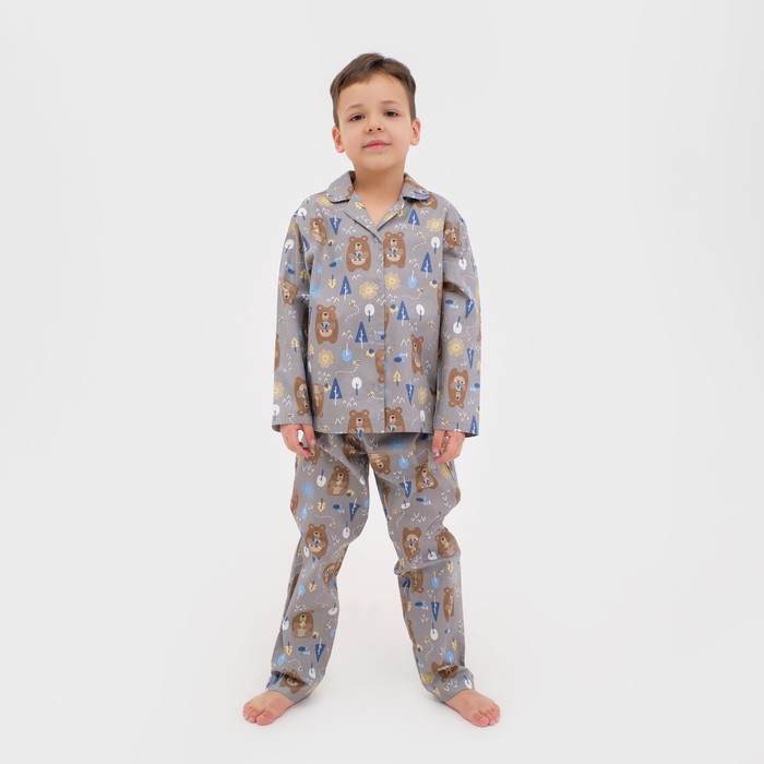 Пижама детская (рубашка, брюки) KAFTAN Мишки, р. 98-104, бежевый