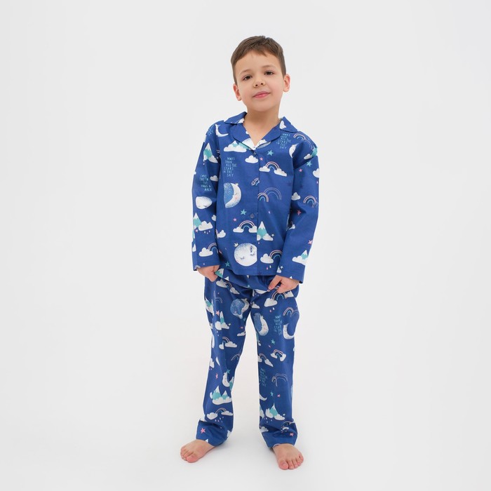Пижама детская (рубашка, брюки) KAFTAN Луна р. 110-116, синий