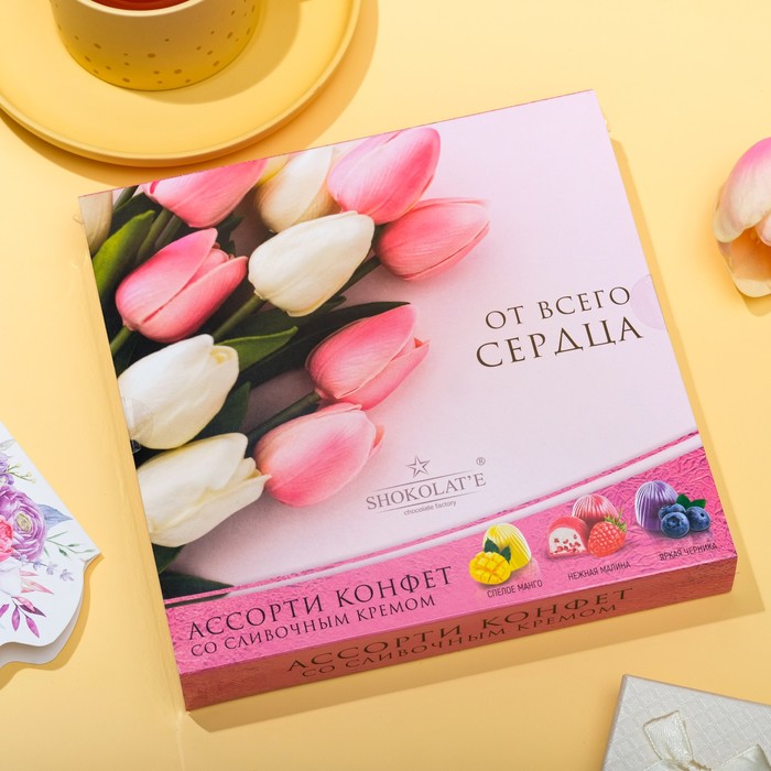 

Конфета Ассорти цветное «От всего сердца», манго, малина, черника, 130 г