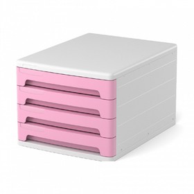 

Бокс универсальный ErichKrause Pastel, 4 отделения, белый с розовыми ящиками